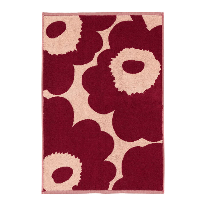 Marimekko - Unikko håndklæde, 50 x 70 cm, pink / mørk kirsebær