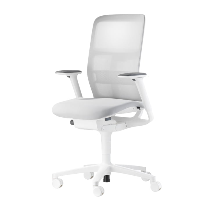 Wilkhahn - AT 187/71 Mesh kontor drejestol, hvid / lys grå