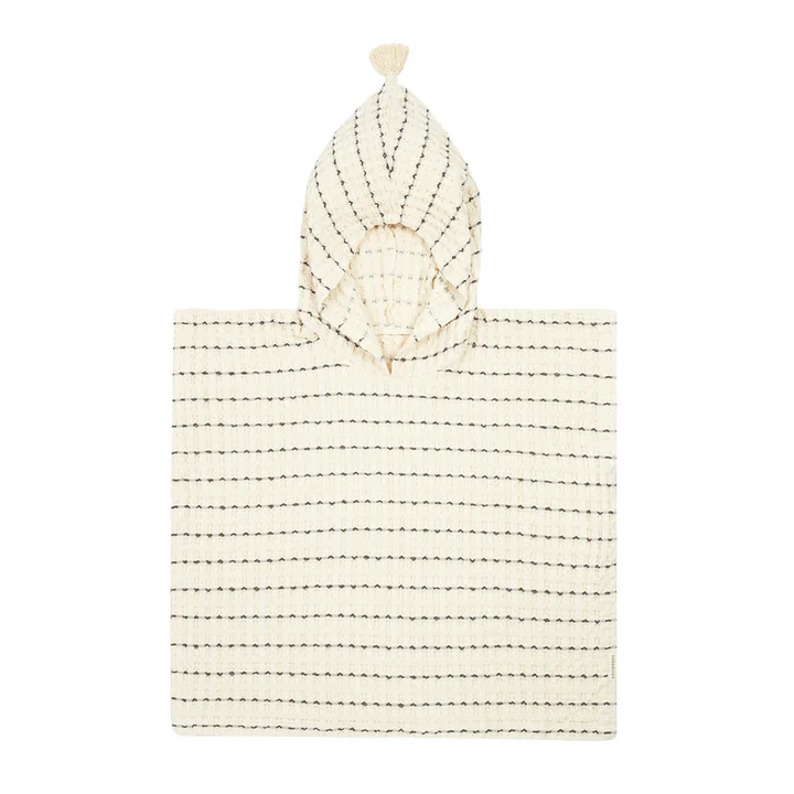 Portofino poncho, sorte striber stor vaffel fra Nobodinoz