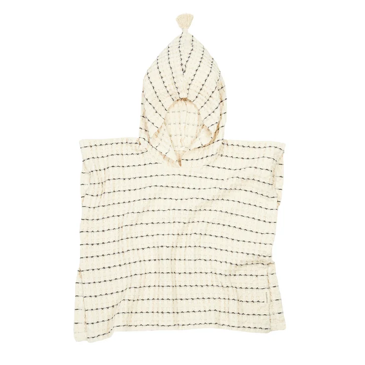 Portofino poncho, sorte striber stor vaffel fra Nobodinoz