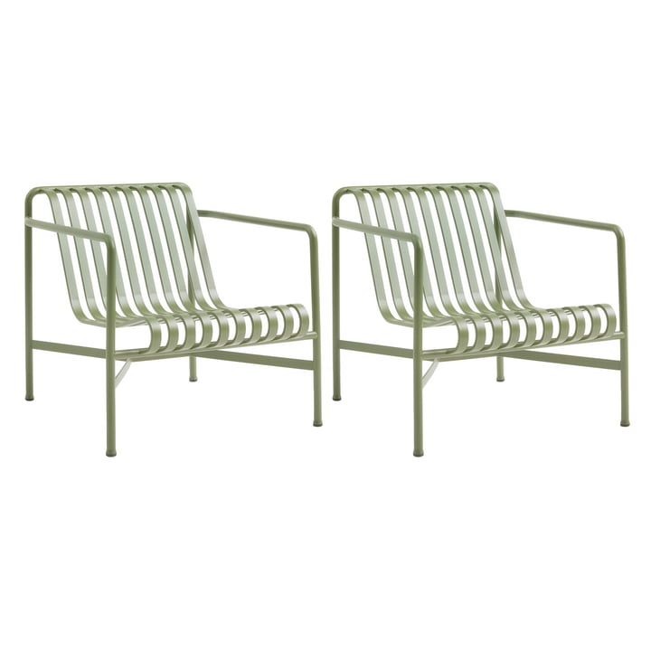 Hay - Palissade Lounge Chair Low, salvie (sæt med 2) (Exclusive Edition)