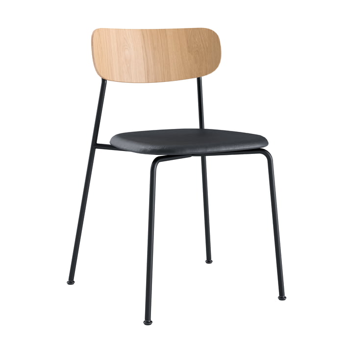 Andersen Furniture - Scope, sort stel / hvidbejdset eg / sort læder