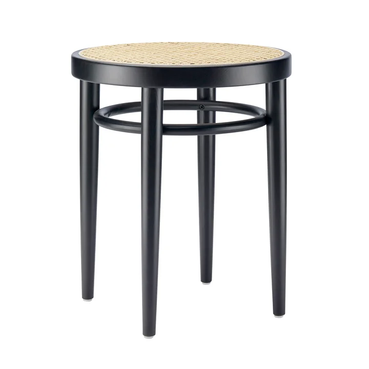 214 RH skammel, stoknet med plastik støttestof / sort bøg (TP 29) fra Thonet