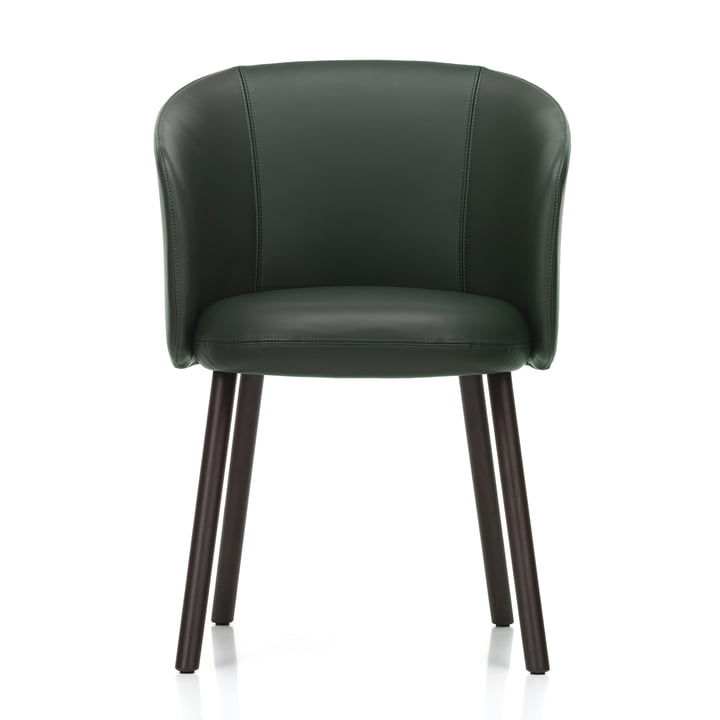 Mikado lænestol, jade (læder Premium F 59) / mørk eg fra Vitra