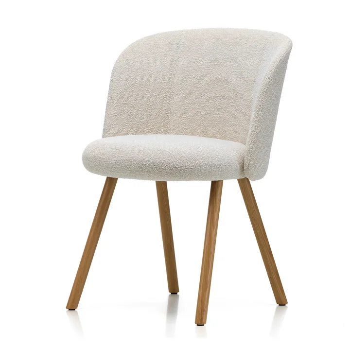Mikado stol, elfenben/perle (Nubia 01) / naturlig eg fra Vitra