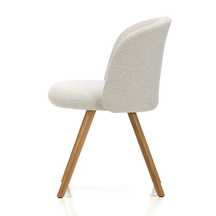 Mikado stol, elfenben/perle (Nubia 01) / naturlig eg fra Vitra