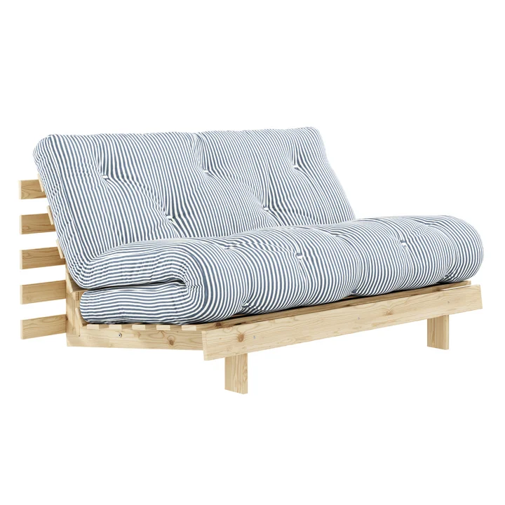 Karup Design - Roots sovesofa, 140 x 200 cm, naturfyr/strandblå