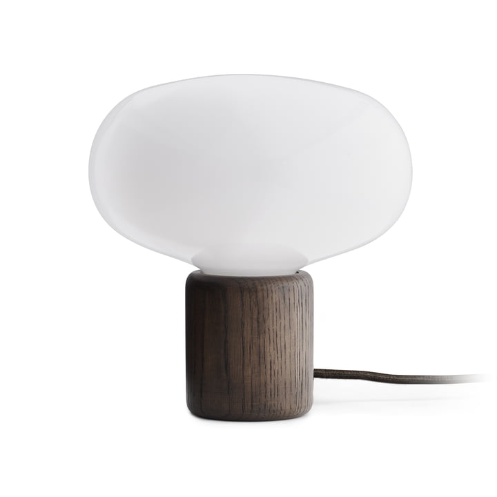 New Works - Karl-Johan bordlampe opal eg / eg / røget / H 23,5 cm