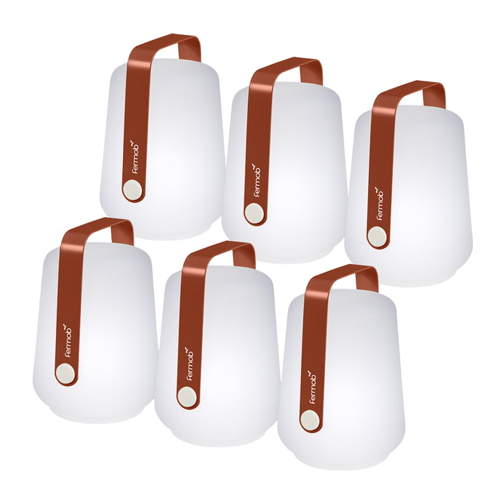 Fermob - Balad batteri LED lys H 12 cm, okkerrød (sæt med 6)