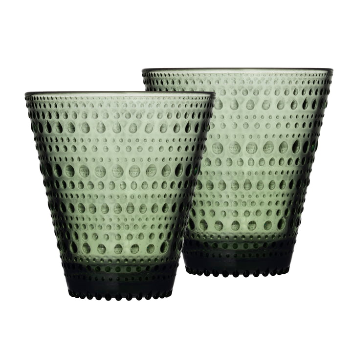 Iittala - Kastehelmi drikkeglas 30 cl, grangrøn (sæt med 2)