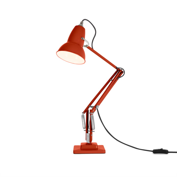 Original 1227 bordlampe, sort kabel, koralrød fra Anglepoise