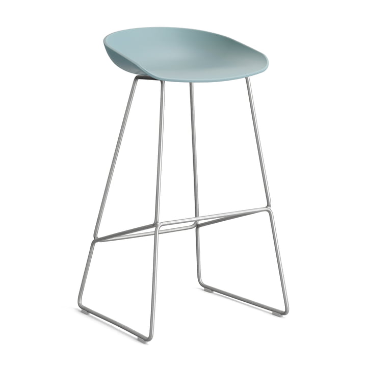 Hay - About A Stool AAS 38 barstol H 85, rustfrit stål / støvet blå 2. 0