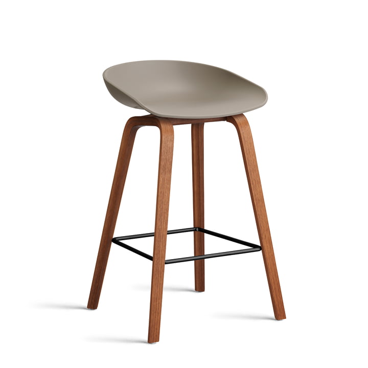 Hay - About A Stool AAS 32 H 75 cm, malet valnød / sort stål / khaki 2. 0