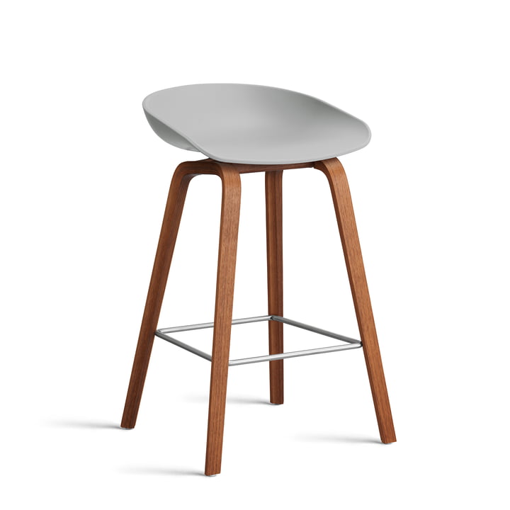 Hay - About A Stool AAS 32 H 75 cm, malet valnød / rustfrit stål / betongrå 2. 0