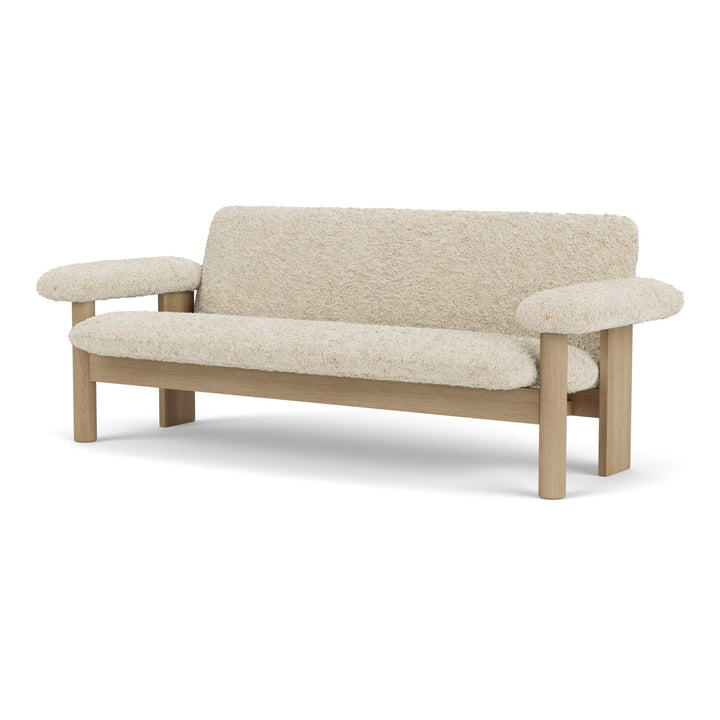 Brasilia 2-personers sofa, naturligt egetræ/naturligt fåreskind fra Audo