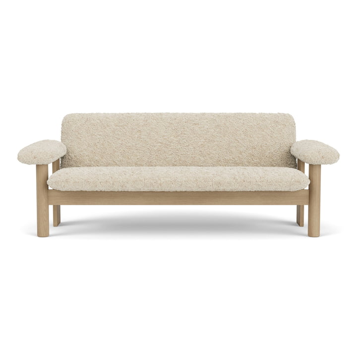 Brasilia 2-personers sofa, naturligt egetræ/naturligt fåreskind fra Audo