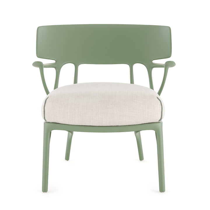 Kartell - AI Lounge Chair, grøn/hvid (stof Panamino)