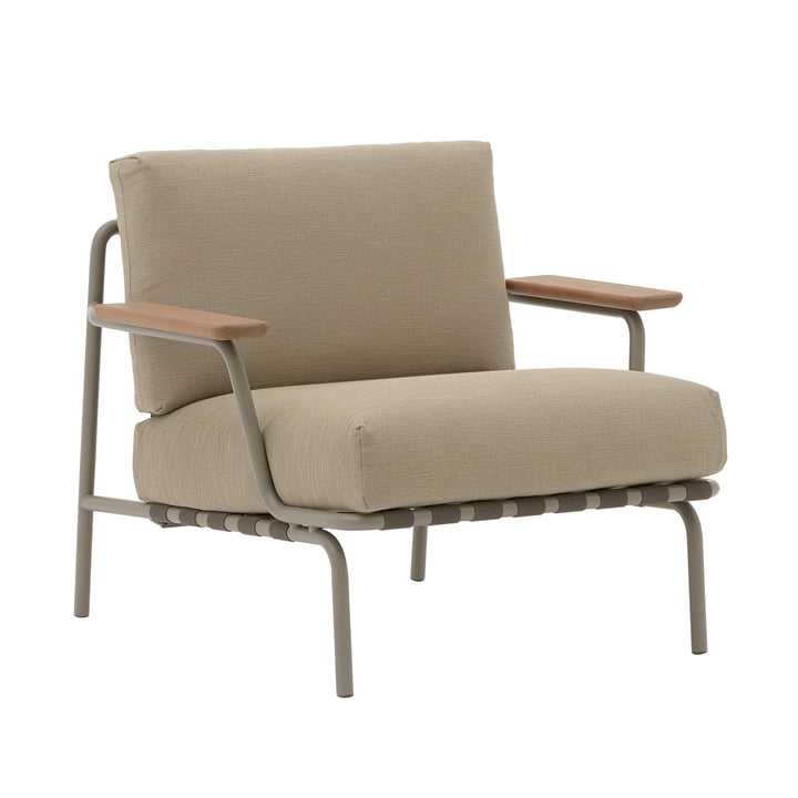 Muuto - Settle Outdoor Lounge Chair, brun/taupe (stof Ribbed Weave 5)