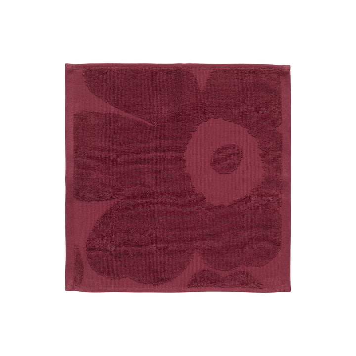 Marimekko - Unikko Solid minihåndklæde, 32 x 32 cm, bordeaux