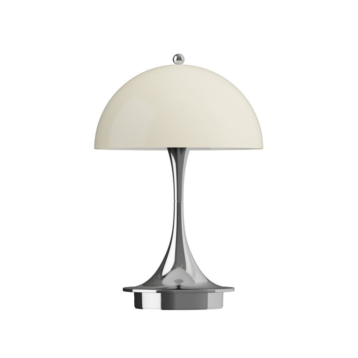 Louis Poulsen - Panthella 160 Bærbar V3 batteri LED bordlampe, krom/opal beige