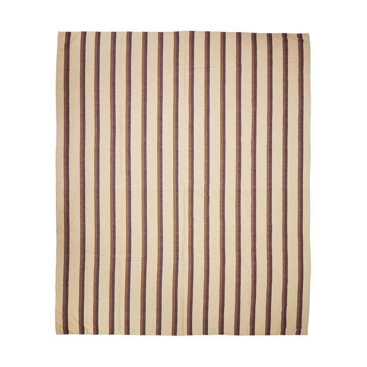 HKliving - Vida sengetæppe 230 x 275 cm, kastanje/creme