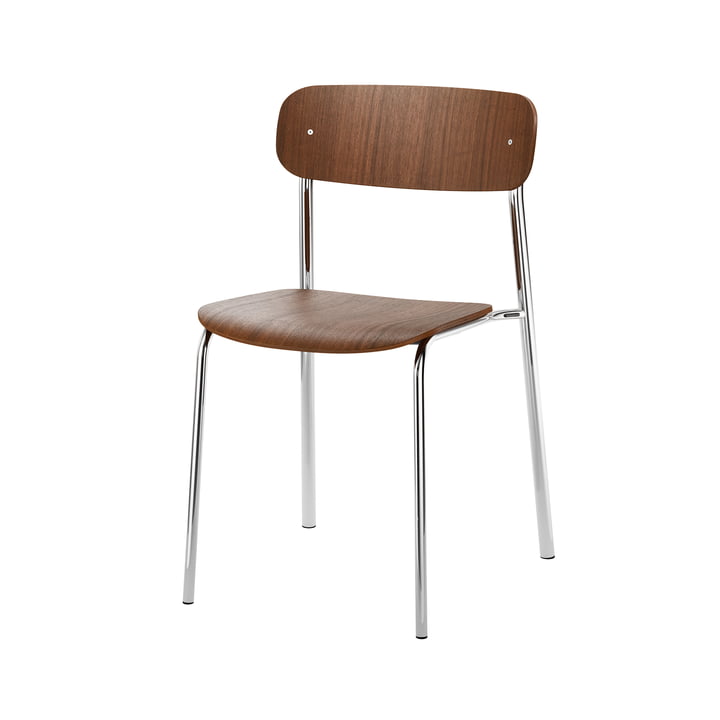 Thonet - S 243 stol, krom / klarlakeret valnød