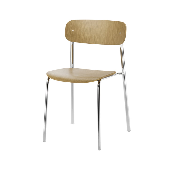 Thonet - S 243 stol, krom / klarlakeret eg