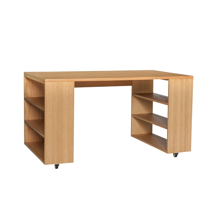 Hübsch Interior - Utility skrivebord med hjul, eg