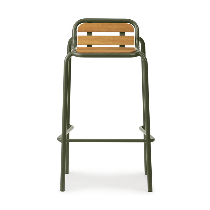 Normann Copenhagen - Vig barstol, H 75 cm, mørkegrøn / robinia