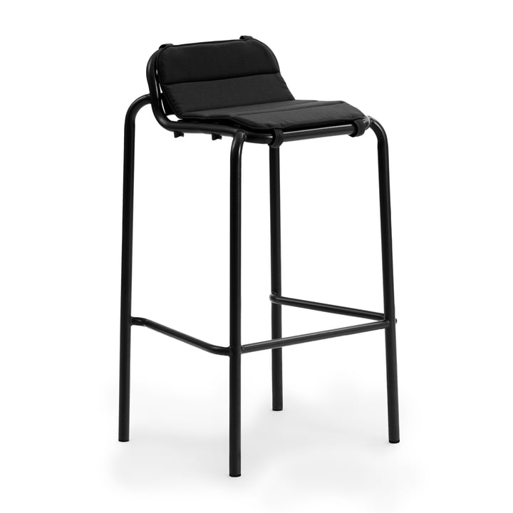 Normann Copenhagen - Vig barstol, H 75 cm, sort med sædehynde, sort