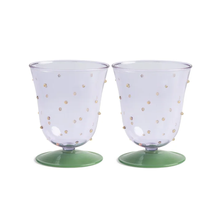 & klevering - Dot drikkeglas 200 ml, lilla (sæt med 2)