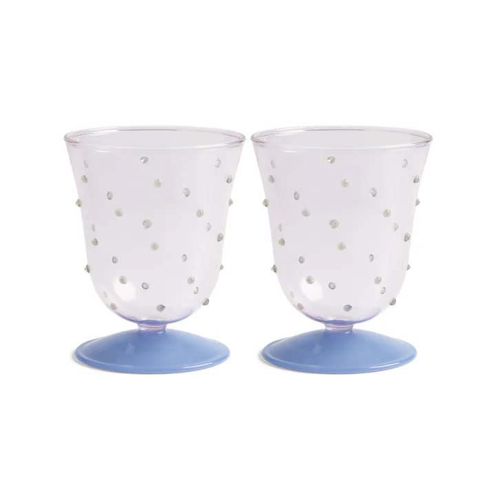 & klevering - Dot drikkeglas 200 ml, pink (sæt med 2)