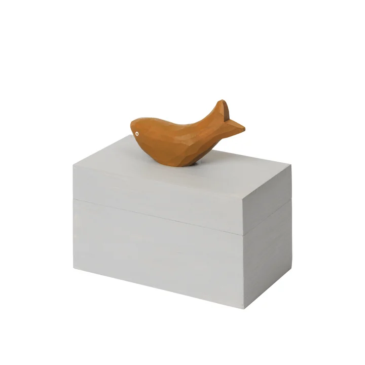 Ferm Living - Harbour fisk, H 15 x 14,5 cm, tågeblå / lagret guld
