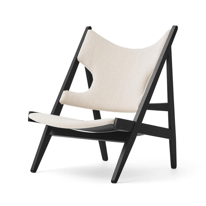 Audo - Knitting Chair, mørkbejdset eg / råhvid ( Audo Barnum Bouclé 24) (Limited Edition)