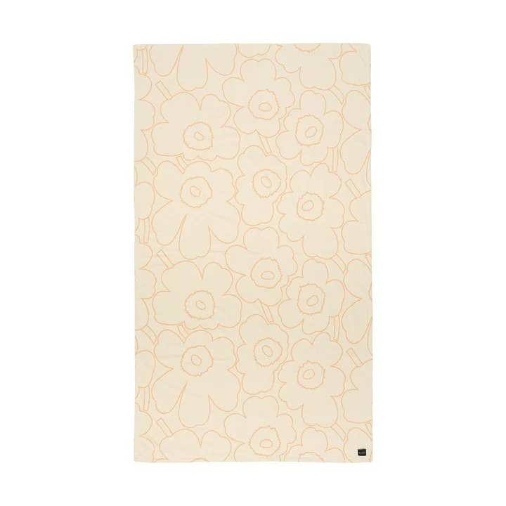 Marimekko - Piirto Unikko sengetæppe 160 x 260 cm, råhvid / fersken