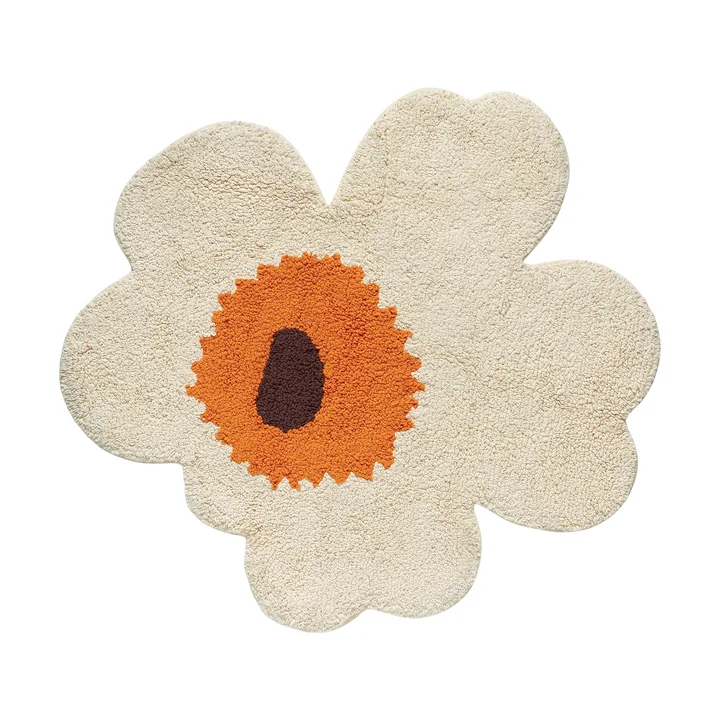 Marimekko - Unikko bademåtte, 73 x 74 cm, creme/varm orange