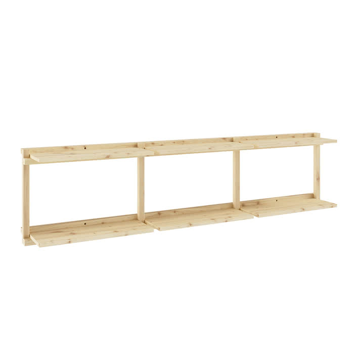 Karup Design - Groove væghylde, bred, H 47,5 x 192 cm, naturfyr