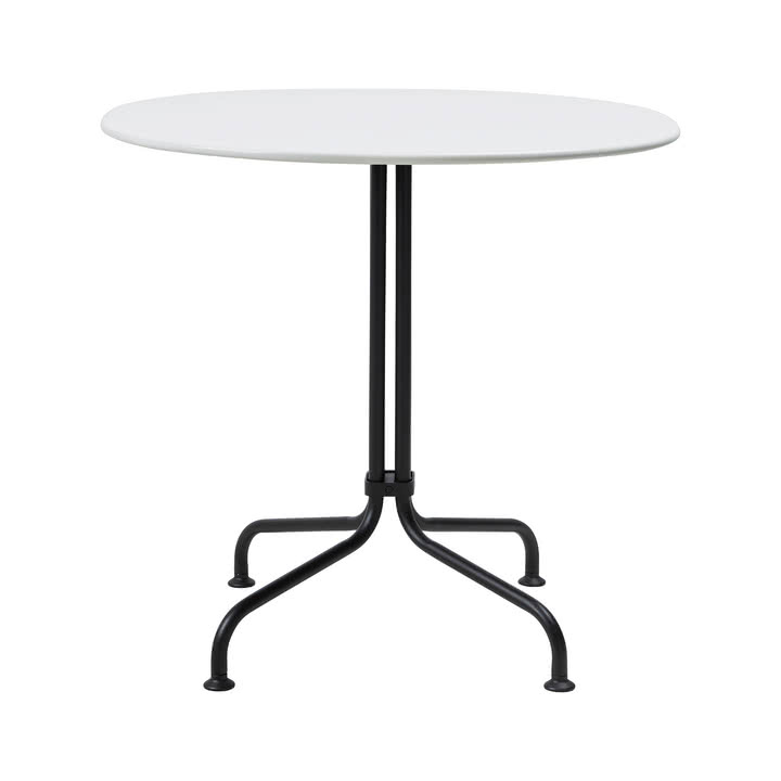 Gubi - Carmel bistro spisebord, 75 x 75 cm, sort / musling hvid