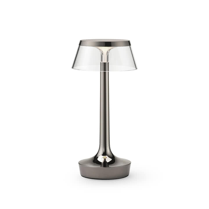 Flos - Bon jour Unplugged batteridrevet bordlampe, Color Tune, sort krom