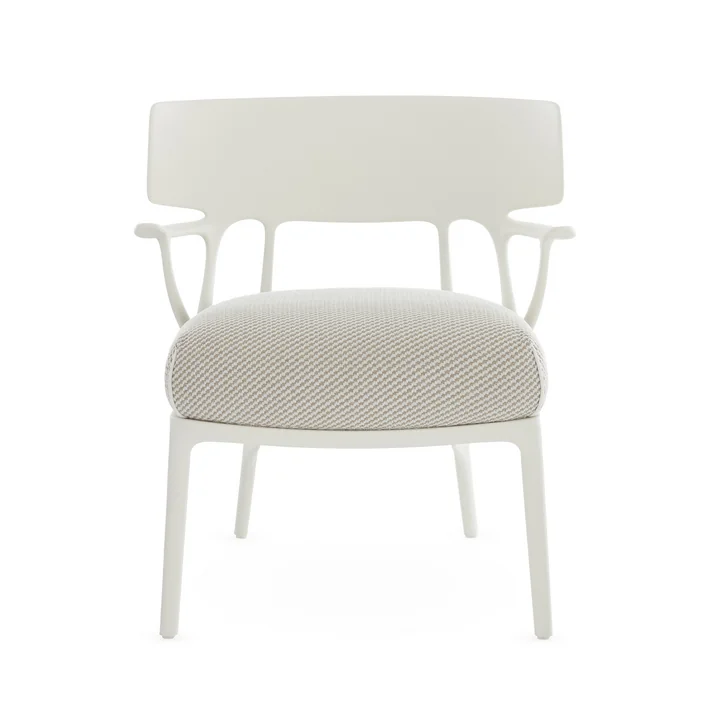 Kartell – AI udendørs loungestol, hvid/hvidbeige (stoftwill)