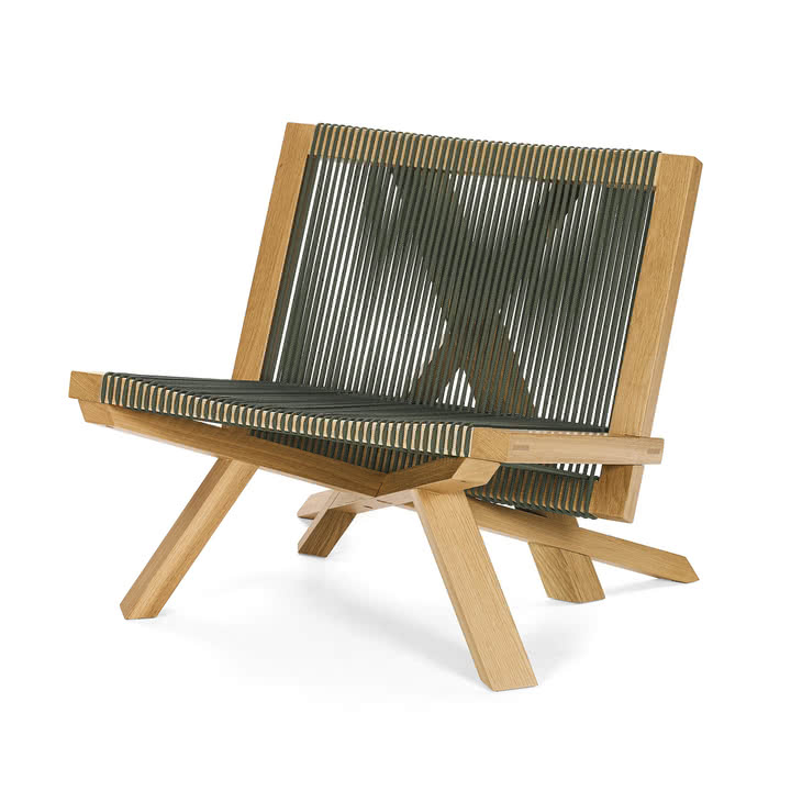 ClassiCon – Volkshaus Lounge Chair, naturlig eg/skovgrøn