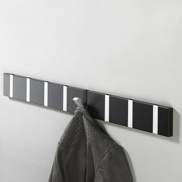 LoCa – Knax knagerække med 8 knager – sort, aluminium