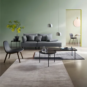 Yogasofa, Rope Wall Mirror, Savoye Sofabord, Combo Chair og Eva Solo Abalone Lounge Chair fra Eva Solo