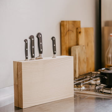 Timber Twin knivblokken fra side by side på køkkenenheden