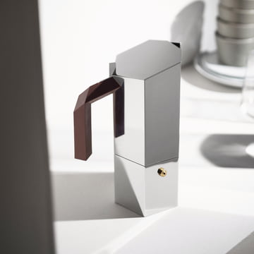 Alessi - Menhir espressomaskine, sølv/burgunder