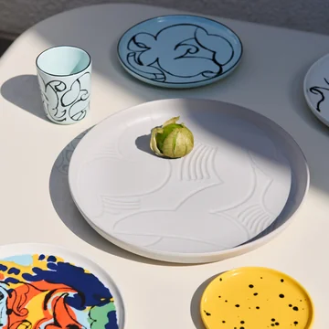 Marimekko - Oiva Vildmo serveringsfad, 32 cm, hvid
