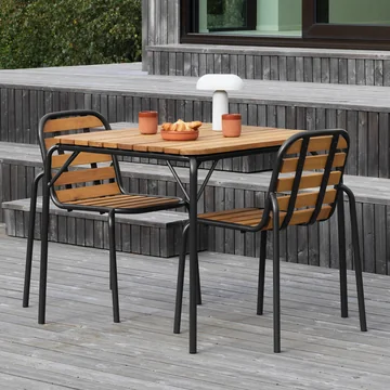 Normann Copenhagen - Vig stol, Vig bord, sort / robinia
