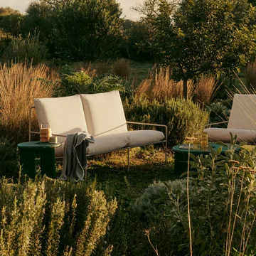 Ferm Living - Desert Outdoor 2-personers sofa, cashmere / råhvid (Pure Bouclé)
