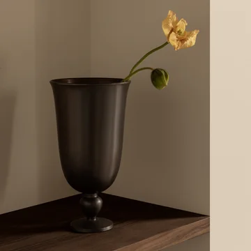 Audo - Pavot Vase, H 28,7 cm, mørkebrun