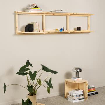 Karup Design - Groove væghylde, bred, H 47,5 x 192 cm, naturfyr
